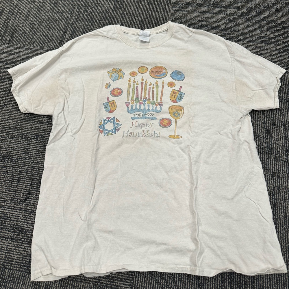 Unisex VINTAGE Happy Hannukah T Shirt Pump Cover- Size XL